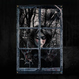 Halloween Window Decorations Spooky Blood Ghost- Halloween Party Hanging Decor, Curtains & Cover for Outdoor Indoor Door Yard Porch Wall Holiday, 32" x 47"