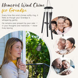 Memorial Gifts for Loss of Grandpa, 25''Memorial Wind Chimes of Sympathy Gifts for Loss of Grandpa,Condolence/Bereavement/Remembrance Gift,Windchimes in Memory,Funeral Decor for Garden Outside,Black
