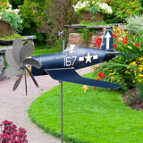 Airplane Wind Spinner, Airplane Weather Vane for The Yard Garden Wind Sculpture Windmill Aircraft Pinwheel Metal Handmade A-irplane W-eathervanes Windmill Outdoor Courtyard Decor Garden Pinwheels