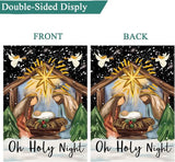 Christian Seasonal Garden Flags Set of 12 Double Sided 12 x 18 Inch Cross Yard Flags, Small Flags for Outside, Fall Winter Easter Christmas Outdoor Flags, Holiday Garden Flags for All Seasons ﻿