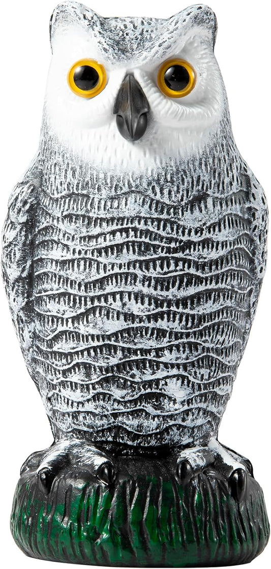 OFFO Plastic Owl Scarecrow for Halloween Decorations Outdoor Garden, Yard, Pool Decoration, 8.3 in Height, Snow Owl