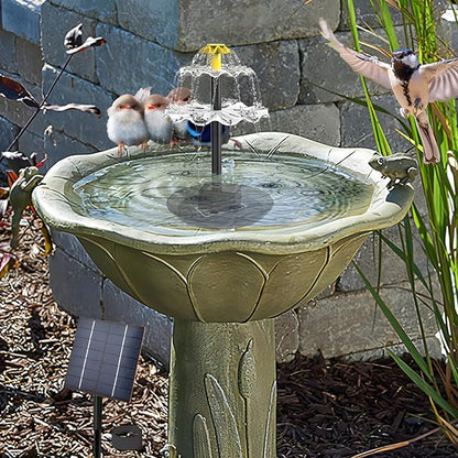 Solar Fountain 2-Tier 2.5W Solar Water Fountain DIY Decorative Pump with Tray and 300cm Cable Water Pump for Bird Bath Garden Pond Pool