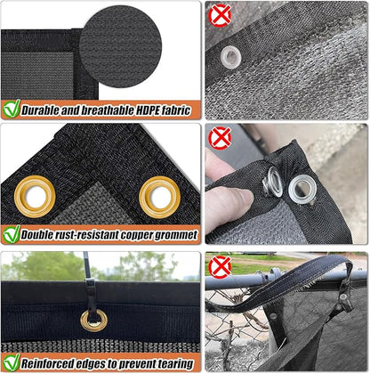 KANAGAWA 5ft x 50ft Privacy Screen Fence, 90% Blockage Heavy Duty 175 GSM Fencing Mesh Net Cover for Outdoor Wall Garden Yard Backyard 40 Cable Zip Ties Included Grey