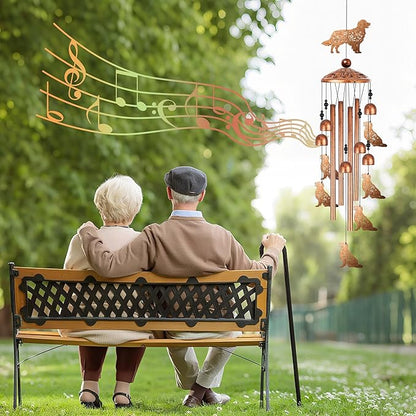 Golden Retriever Wind Chimes for Outside, Golden Retriever Gifts for Women Men Metal Windchimes Outdoors, Dog Home Garden Patio Yard Decor
