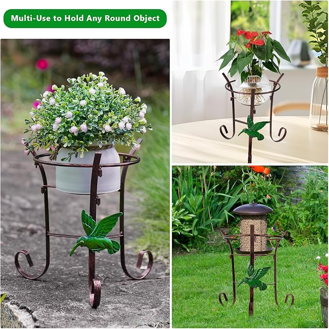 9.4" Tall Gazing Ball Stand, Tripod Gazing Globe Stand for 10-12 Inches Gazing Globe, Metal Gazing Ball Display Holder for Outdoor Garden Lawn Yard, Copper