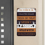 October 31 Happy Halloween Trick Or Treat Be Ware Spooky Ghost Aluminum Tin Metal Sign for Indoor Outdoor Business Retail Store Patio Yard Home Decor Wall Art Print Poster 12"x18"