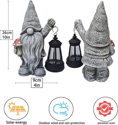Garden Outdoor Statue,Solar Gnome Decorations Lanterns for Yard Garden, Patio Gnome Gifts for Mom (Eclectic)