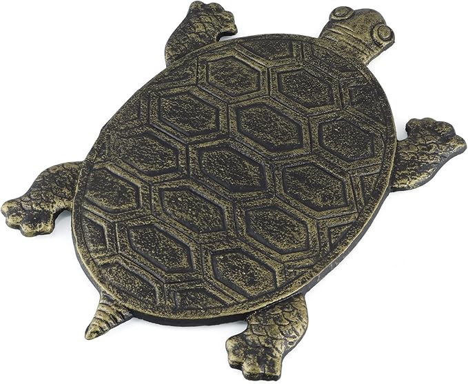 MDLUU Turtle Stepping Stone, Cast Iron Flagstone, Decorative Tortoise Stepping Stone for Garden Walkway, Flower Bed (Bronze)