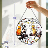Cat Suncatcher Stained Glass Window Hanging - Cat Lover Gifts for Women Mom Friend Teacher, Birthday Mother's Day Christmas Housewarming Home Decor for Kitchen Living Room Indoor & Garden 7.8 in