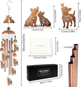 French Bulldog Wind Chime for Outside: Dog Gifts for Women Men, Metal Dog Wind Chime Yard Art, Soothing Home Garden Patio Outdoor Decor