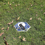 Bieye MSS004 Tiffany Style Stained Glass Mosaic Decorative Stepping Stone for Garden Decor (Raven, 13" Hexagonal)