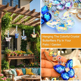 6pcs Crystal Butterfly Suncatchers Hanging Ornaments, Rainbow Maker Sun Catchers Indoor Window Outdoor Patio Garden Decor Gifts (Butterfly)
