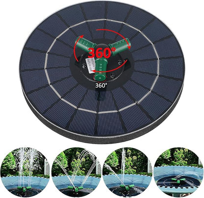 CHILDWEET Solar Powered Floating Pond Fountain Pump with Colorful LED Lights, 18cm Diameter Solar Fountain for Outdoor Garden Bird Bath and Water Feature