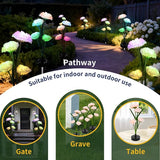 Solar Garden Lights Outdoor - Solar Flowers Lights Outdoor Decorative Waterproof, 40 Hours Coloring Changing Carnation Yard Pathway Lawn Solar Powered Lamp, Backyard Decor, 4pcs