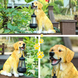 Afirst Solar Dog Statue Garden Decor, Outdoor Statue Decor with Solar Lantern Valentine's Day Gift Lovely Golden Retriever Figurine Patio Lawn Yard Art Ornaments Housewarming Gift