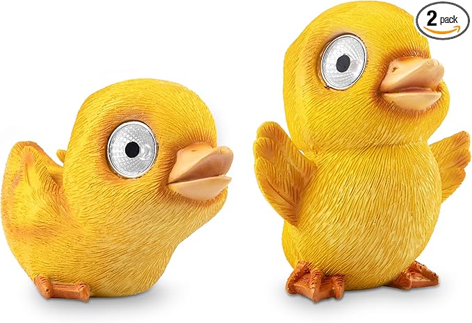 Solar Garden Baby Duckling Decoration (Set of 2) | Outdoor Yard Decor - Lawn Ornaments | Solar Decorative Lights for Patio, Balcony, Deck | Weather Resistant - LED | Housewarming Gift (Set of 2)