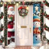 BlissYard Christmas Banner 12x71 Santa Claus Snowman Decorations Merry Christmas Porch Sign Christmas Door Banner Winter Hanging Banner Front Door Decor Outdoor Holiday Welcome Home Yard Entryway