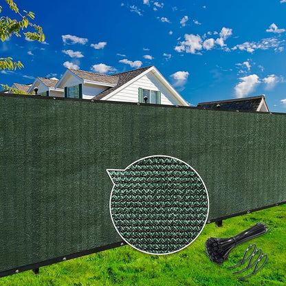 KANAGAWA 4ft x 25ft Privacy Screen Fence, 90% Blockage Heavy Duty 175 GSM Fencing Mesh Net Cover for Outdoor Wall Garden Yard Backyard 40 Cable Zip Ties Included Dark Green