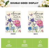 AVOIN colorlife Always Loved Never Forgotten Memorial Garden Flag 12x18 Inch Double Sided, Hummingbird Spring Summer Yard Outdoor Decoration