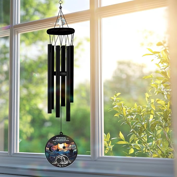 Sympathy Wind Chimes with Suncatcher Baby in Heaven Ornament Memorial Gifts for Passed Away Boy Girl Bereavement Keepsake for Miscarriage Infant Loss Mothers Friend Colleague Daily Healing in Memory