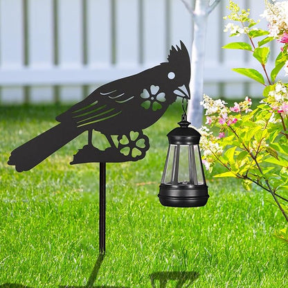 2Pack Solar Outdoor Garden Lights Stakes Solar Metal Flower Cardinal Lawn Deco Statue Patio, Outdoor Decor, Garden Decorations, Lawn Ornaments