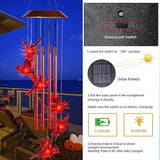 Cardinal Solar Wind Chimes for Outside, Solar Powered Chime Light, Cardinal Wind Chimes for Loss of Loved One,LED Windchimes Outdoor Cardinal Gifts for Home Garden Decor