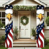 Patriotic Eagle Porch Banners 71x12 Inch American Flag Independence Day Outdoor Decorations Bald Eagle Hanging Porch Signs 4th of July Memorial Day Veterans Day Home Decor