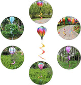 ASkinds 6 Panel Rainbow Windsock Hot Air Balloons Wind Spinner with Colorful Tail Kinetic Hanging Decoration for Outdoor, Garden, Courtyard, Indoor