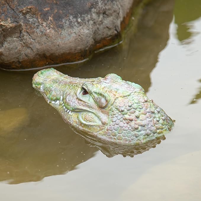 Floating Lifelike Alligator Head – A Protective Must-Have for Garden Ponds, Alligator-Shaped Decoration for Garden Ponds and Water Features, Duck Deterrent, and a Vivid Predator Replica