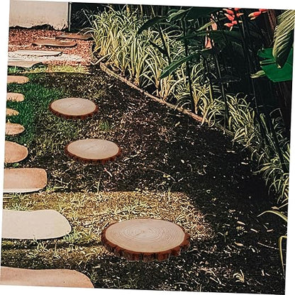 Happyyami 1pcs Garden Decorative Wooden Paver Outdoor Easy DIY Adds Natural Beauty