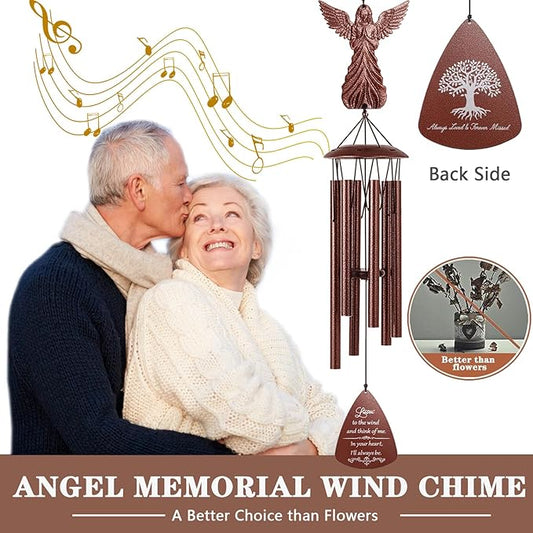 VENBEEL Angel Memorial Wind Chime, Memorial Sympathy Gifts for Loss of Love One, Bereavement Condolence Remembrance Gift for Loss of Mom Dad