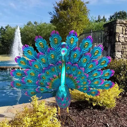 Garden Decorations, Garden Ornaments Outdoor Peacock Statue Sculptures Metal Bird Art Decoration for Yard Porch Patio Lawn