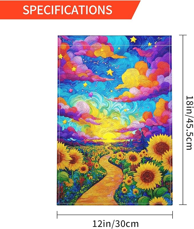 Sunflowers Garden Flag Seasonal Double Sided 12 x 18 Inch Small Yard Flag for Indoor Outdoor Decor Holiday All Seasons