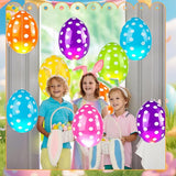 12 Pcs Inflatable Easter Eggs 16 Inch Jumbo Colorful Blow up Easter Egg Decorations for Yard Lawn Garden Holiday Party Indoor Outdoor Decor, 6 Colors