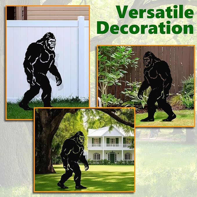 4ft Bigfoot Metal Outdoor Decor Big Foot Sasquatch Gifts for Men/Dad/Women, Chimpanzees Silhouette Statues for Yard Art, Garden, Patio, Backyard, Forests, Lawn Decorations(Classic Style)