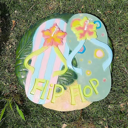 Stepping Stone Decorative Step Stones That Stake Into The Ground, Landscaping Stepping Stone/Walkway Tiles, Yard Decor Pathway Pavers Stones Ornaments(Green)