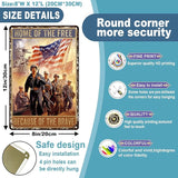 Veteran Metal Tin Sign Home of The Free Because Brave Vintage Sign For Happy Veterans Day Gift Decor Wall 8x12 inch
