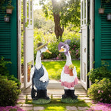 Porch Goose Statue Outfits Large Garden Sculpture Cement Home Outdoor Decorations Lawn Resin Big Duck Figurine Outside Yard Concrete Geese Decor Farmhouse Duckling Couple Dress Up