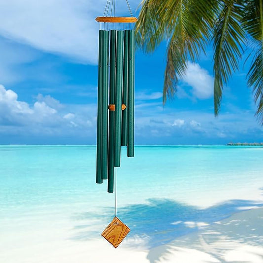 Woodstock Chimes Neptune Wind Chime for Outside 54" Large Verdigis, Deep Tone Sound for Outdoor Garden, Patio, Porch Decor, Encore Collection DCV54