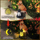 Suzile 2 Pcs Cardinal Gifts Red Cardinal Solar Light Cardinals Garden Decor Red Bird Figurine 6.3" Couple Cardinals Memorial Mothers Day Gifts Solar Light Statue for Memorial Balcony Yard Garden