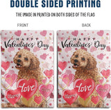 Golden Doodle Valentine Garden Flag Valentines Day Flags for Outside 12x18 Double Sided Small Yard Flags Dog Valentine's Day Decor Outdoor Lawn Valentines Banners Front Porch