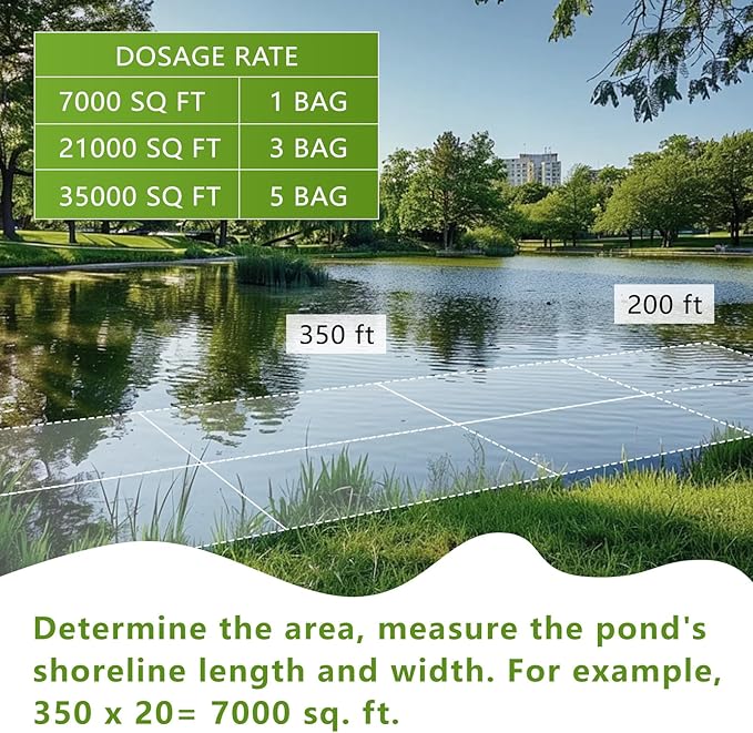 Muck Reducer, 5 LB Natural Sludge Solution Pellets for Ponds, Lakes, Powerful Away Muck and Odor Control, Treats Up to 35,000 Sq Ft, Natural Safe for Fish, Birds, Pet, Wildlife