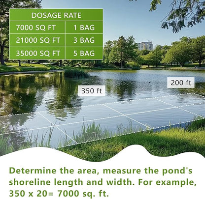 Muck Reducer, 5 LB Natural Sludge Solution Pellets for Ponds, Lakes, Powerful Away Muck and Odor Control, Treats Up to 35,000 Sq Ft, Natural Safe for Fish, Birds, Pet, Wildlife