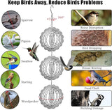 Owl Bird Deterrents for Outside,3D Stainless Steel Wind Spinners Outdoor Decor,Reflective Bird Scare Discs Set,Shiny Bird Reflectors to Keep Woodpecker Pigeon Away from House Patio Yard Porch