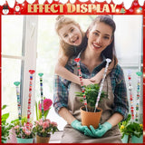 DIY Fairy Wand Garden Beads Stakes Wands Kit,Multiple Color Scheme European Beads Crystal Diamond Tops and 12 or 10 Inch Threaded Rods,Stainless Steel Stakes with Diamond Toppe(red+green+white)