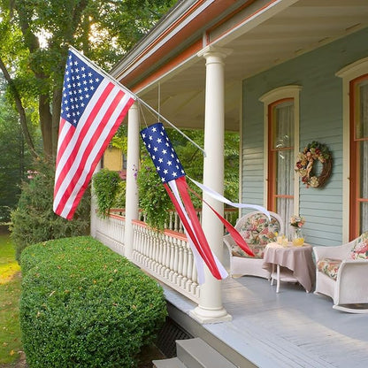 2 Pack American Flag Windsock, 40 Inch USA 4th of July Decorations Outdoor, Fade Resistant Stars & Stripes Patriotic Decor, Red White and Blue Wind Socks for Outside Memorial Day Yard Garden Decor
