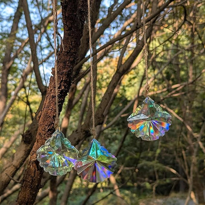 Crystal Prism Pendant DIY Suncatcher, Fan-Shaped Hanging Crystal Prism suncatchers for Window, Car, Garden & Home Décor,
