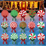 15 Pcs Christmas Outdoor Yard Signs Candy Decorations Outdoor Christmas Decorations Xmas Yard Lollipop Candy Hanging Ornaments Stakes Holiday Garden Sign Cardboard for Party Porch Lawn Walkway Decor