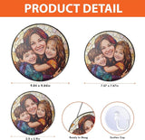 Personalized Stained Glass Window Hanging Ornament, Custom Family Photo with Mom and Kids, Unique Stained Glass Style Decoration, Birthday Present, Home Window Art Keepsake