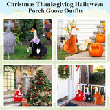 6 Set ST Patricks Day Porch Goose Outfits 23'' Easter Goose Outfit Seasonal Holiday Porch Geese Wigs Cupid Bunny Clover Clothes for Cement Geese Yard Lawn Clothing Outdoor Decor